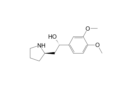 2.beta.-[2(S*)-(3,4-Dimethoxyphenyl)-2-hydroxyethyl]pyrrolidine