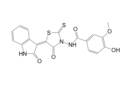 benzamide, N-[(5E)-5-(1,2-dihydro-2-oxo-3H-indol-3-ylidene)-4-oxo-2-thioxothiazolidinyl]-4-hydroxy-3-methoxy-