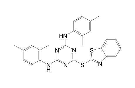 6-(1,3-benzothiazol-2-ylsulfanyl)-2-N,4-N-bis(2,4-dimethylphenyl)-1,3,5-triazine-2,4-diamine