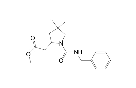 2-Pyrrolidineacetic acid, 4,4-dimethyl-1-[[(phenylmethyl)amino]carbonyl]-, methyl ester, (.+-.)-