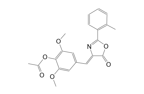 2,6-dimethoxy-4-[(Z)-(2-(2-methylphenyl)-5-oxo-1,3-oxazol-4(5H)-ylidene)methyl]phenyl acetate