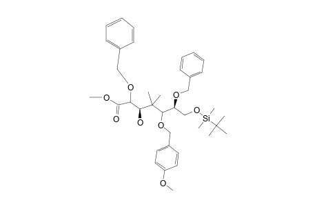 METHYL-(2R,3R,5R,6S)-2,6-DIBENZYLOXY-7-(TERT.-BUTYLDIMETHYLSILOXY)-3-HYDROXY-5-(PARA-METHOXYBENZYLOXY)-4,4-DIMETHYLHEPTANOATE