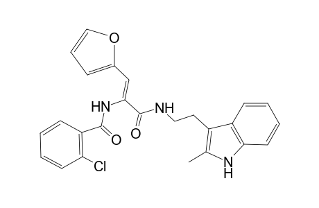 2-Chloranyl-N-[(Z)-1-(furan-2-yl)-3-[2-(2-methyl-1H-indol-3-yl)ethylamino]-3-oxidanylidene-prop-1-en-2-yl]benzamide