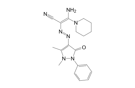 (Z)-3-amino-2-((E)-(1,5-dimethyl-3-oxo-2-phenyl-2,3-dihydro-1H-pyrazol-4-yl)diazenyl)-3-(piperidin-1-yl)acrylonitrile