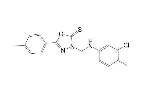 3-[(3-chloro-4-methylanilino)methyl]-5-(4-methylphenyl)-1,3,4-oxadiazole-2(3H)-thione