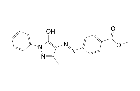 Benzoic acid, 4-[(4,5-dihydro-3-methyl-5-oxo-1-phenyl-1H-pyrazol-4-yl)azo]-, methyl ester