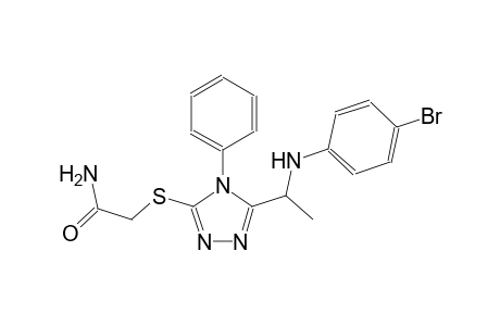 2-({5-[1-(4-bromoanilino)ethyl]-4-phenyl-4H-1,2,4-triazol-3-yl}sulfanyl)acetamide