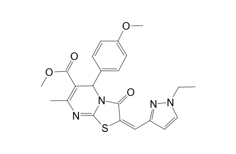 (2E)-2-[(1-ethyl-3-pyrazolyl)methylidene]-5-(4-methoxyphenyl)-7-methyl-3-oxo-5H-thiazolo[3,2-a]pyrimidine-6-carboxylic acid methyl ester