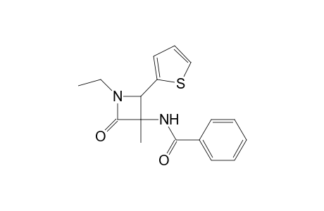 N-(1-ethyl-3-methyl-2-oxidanylidene-4-thiophen-2-yl-azetidin-3-yl)benzamide