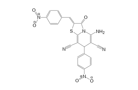 7H-thiazolo[3,2-a]pyridine-6,8-dicarbonitrile, 5-amino-2,3-dihydro-7-(4-nitrophenyl)-2-[(4-nitrophenyl)methylene]-3-oxo-, (2Z)-