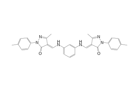 3H-pyrazol-3-one, 4-[[[3-[[(E)-[1,5-dihydro-3-methyl-1-(4-methylphenyl)-5-oxo-4H-pyrazol-4-ylidene]methyl]amino]phenyl]amino]methylene]-2,4-dihydro-5-methyl-2-(4-methylphenyl)-, (4E)-