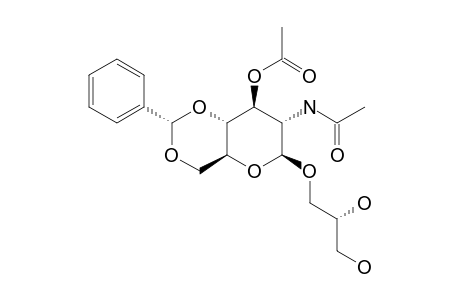 (2R)-2,3-DIHYDROXYPROPYL-2-ACETAMIDO-3-O-ACETYL-4,6-O-(R)-BENZYLIDENE-2-DEOXY-BETA-D-GLUCOPYRANOSIDE