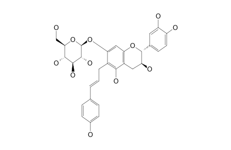(2S,3R,4S,5S,6R)-2-[(2R,3S)-2-(3,4-dihydroxyphenyl)-3,5-dihydroxy-6-[(E)-3-(4-hydroxyphenyl)prop-2-enyl]chroman-7-yl]oxy-6-methylol-tetrahydropyran-3,4,5-triol