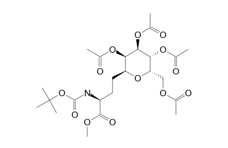 METHYL-6,7,8,9-TETRA-O-ACETYL-5,9-ANHYDRO-2,3,4-TRIDEOXY-2-(TERT.-BUTYLOXYCARBONYLAMINO)-D-THREO-L-GULO-DECANOATE