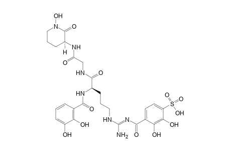 4-[(E)-[amino-[[(4R)-4-[(2,3-dihydroxybenzoyl)amino]-5-[[2-[[(3S)-1-hydroxy-2-oxo-3-piperidyl]amino]-2-oxo-ethyl]amino]-5-oxo-pentyl]amino]methylene]carbamoyl]-2,3-dihydroxy-benzenesulfonic acid