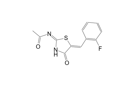 N-[(2E,5Z)-5-(2-fluorobenzylidene)-4-oxo-1,3-thiazolidin-2-ylidene]acetamide