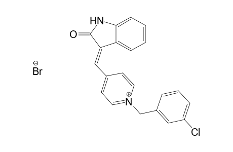 (E)-1-(3-Chlorobenzyl)-4-((2-oxoindolin-3-ylidene)methyl)pyridinium bromide