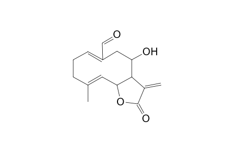 13-Formyl-4-methyl-9-methylene-11-hydroxy-7-oxabicyclo[7.3.0(6,10)]tridec-1(13)-ene