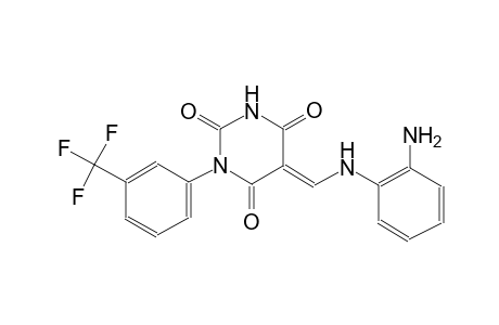 2,4,6(1H,3H,5H)-pyrimidinetrione, 5-[[(2-aminophenyl)amino]methylene]-1-[3-(trifluoromethyl)phenyl]-, (5E)-