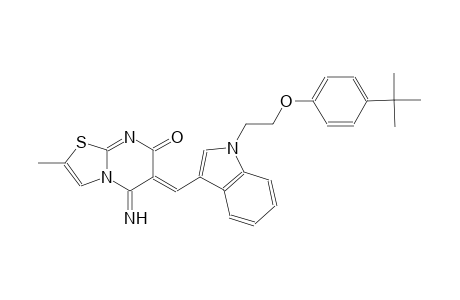 (6Z)-6-({1-[2-(4-tert-butylphenoxy)ethyl]-1H-indol-3-yl}methylene)-5-imino-2-methyl-5,6-dihydro-7H-[1,3]thiazolo[3,2-a]pyrimidin-7-one