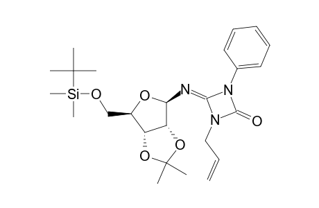 1,3-Diazetidin-2-one, 4-[[5-O-[(1,1-dimethylethyl)dimethylsilyl]-2,3-O-(1-methylethylidene)-.beta.-D-ribofuranosyl]imino]-1-phenyl-3-(2-propenyl)-