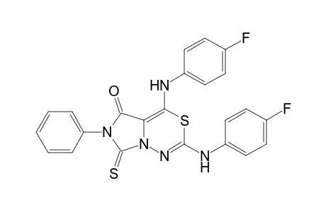 5H-Imidazo[1,5-d][1,3,4]thiadiazin-5-one, 2,4-bis[(4-fluorophenyl)amino]-6,7-dihydro-6-phenyl-7-thioxo-