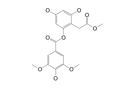 Vaccihein A [methyl 2-(3,5-dimethoxy-4-hydroxybenzoyloxy)-4,6-dihydroxyphenyl acetate]