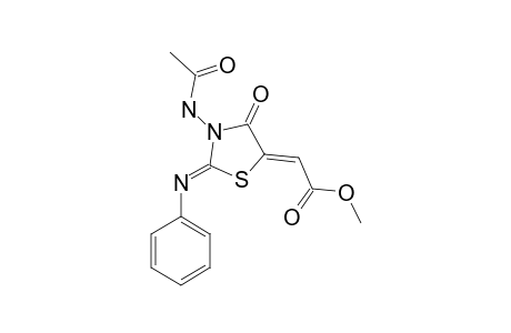 METHYL-2-[2-(2-ACETYLHYDRAZONO)-4-OXO-3-PHENYL-1,3-THIAZOLAN-5-YLIDEN]-ACETATE