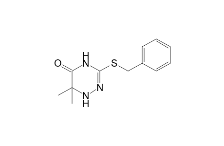 3-(benzylthio)-1,6-dihydro-6,6-dimethyl-as-triazin-5(H)-one