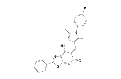 7H-[1,3,4]thiadiazolo[3,2-a]pyrimidin-7-one, 6-[[1-(4-fluorophenyl)-2,5-dimethyl-1H-pyrrol-3-yl]methylene]-5,6-dihydro-5-imino-2-phenyl-, (6E)-