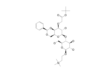 2-(TRIMETHYLSILYL)-ETHYL-4,6-O-BENZYLIDINE-[3-O-[(TERT.-BUTOXYCARBONYL)-METHYL]-BETA-D-GALACTOPYRANOSYL]-(1->4)-BETA-D-GLUCOPYRANOSIDE