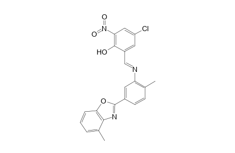4-Chloro-2-({[2-methyl-5-(4-methyl-1,3-benzoxazol-2-yl)phenyl]imino}methyl)-6-nitrophenol