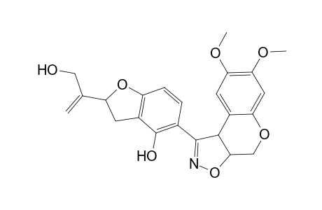 5-(7,8-Dimethoxy-3a,9b-dihydro-4H-chromeno[4,3-d]isoxazol-1-yl)-2-[1-(hydroxymethyl)vinyl]-2,3-dihydro-1-benzofuran-4-ol