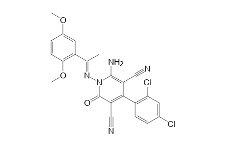 6-Amino-4-(2,4-dichlorophenyl)-1-[1-(2,5-dimethoxyphenyl)ethylideneamino]-2-oxo-1,2-dihydropyridine-3,5-dicarbonitrile