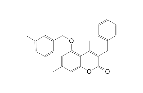 2H-1-benzopyran-2-one, 4,7-dimethyl-5-[(3-methylphenyl)methoxy]-3-(phenylmethyl)-