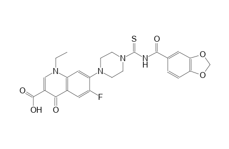 3-quinolinecarboxylic acid, 7-[4-[[(1,3-benzodioxol-5-ylcarbonyl)amino]carbonothioyl]-1-piperazinyl]-1-ethyl-6-fluoro-1,4-dihydro-4-