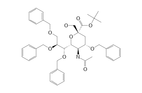 TERT.-BUTYL-5-ACETAMIDO-2,6-ANHYDRO-4,7,8,9-TETRA-O-BENZYL-3,5-DIDESOXY-2-C-(HYDROXYMETHYL)-D-ERYTHRO-L-GLUCO-NONONATE