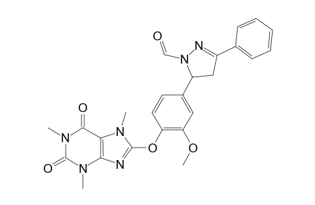 5-((4-(2,6-Dioxo-1,3,7-trimethyl-2,3,6,7-tetrahydro-1H-purine-8-yl)oxy)-3-methoxyphenyl)-1-formyl-3-phenyl-4,5-dihydro-1H-pyrazole
