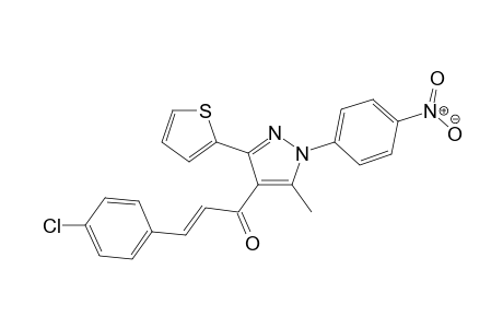 (E)-3-(4-Chlorophenyl)-1-[5-methyl-1-(4-nitrophenyl)-3-(thiophen-2-yl)-1H-pyrazol-4-yl]prop-2-en-1-one