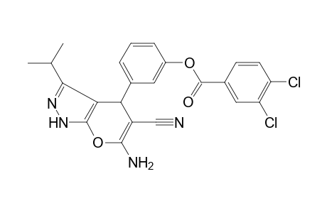 3,4-Dichloro-benzoic acid 3-(6-amino-5-cyano-3-isopropyl-1,4-dihydro-pyrano[2,3-c]pyrazol-4-yl)-phenyl ester