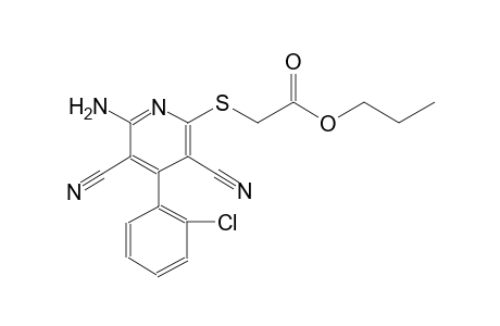 acetic acid, [[6-amino-4-(2-chlorophenyl)-3,5-dicyano-2-pyridinyl]thio]-, propyl ester