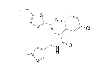 6-chloro-2-(5-ethyl-2-thienyl)-N-[(1-methyl-1H-pyrazol-4-yl)methyl]-4-quinolinecarboxamide