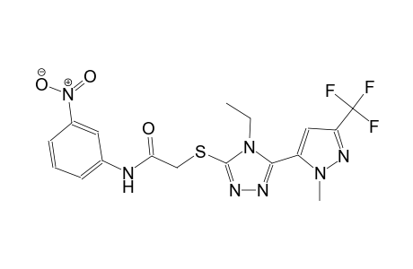 2-({4-ethyl-5-[1-methyl-3-(trifluoromethyl)-1H-pyrazol-5-yl]-4H-1,2,4-triazol-3-yl}sulfanyl)-N-(3-nitrophenyl)acetamide