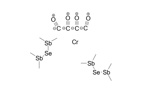 Chromium bis(dimethylstibanylselanyl(dimethyl)stibane) tetracarbonyl