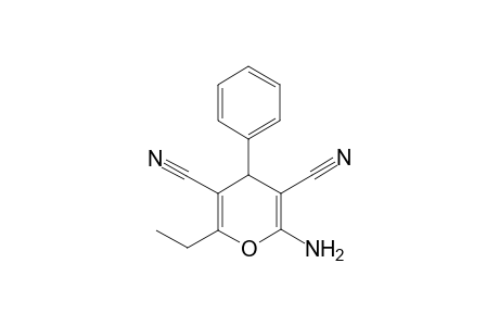 4H-Pyran-3,5-dicarbonitrile, 2-amino-6-ethyl-4-phenyl-