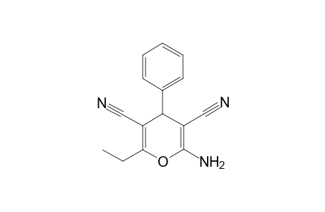 4H-Pyran-3,5-dicarbonitrile, 2-amino-6-ethyl-4-phenyl-