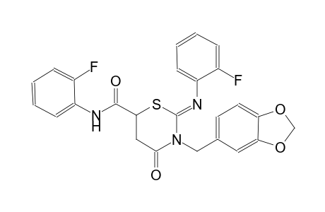 (2Z)-3-(1,3-benzodioxol-5-ylmethyl)-N-(2-fluorophenyl)-2-[(2-fluorophenyl)imino]-4-oxotetrahydro-2H-1,3-thiazine-6-carboxamide