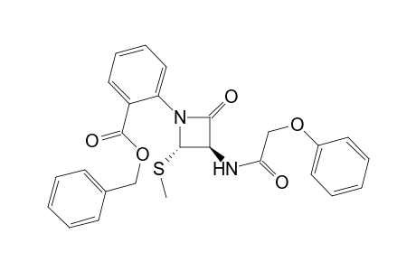 Benzoic acid, 2-[2-(methylthio)-4-oxo-3-[(phenoxyacetyl)amino]-1-azetidinyl]-, phenylmethyl ester, trans-