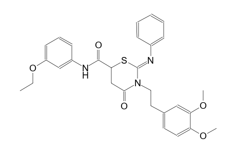 (2Z)-3-[2-(3,4-dimethoxyphenyl)ethyl]-N-(3-ethoxyphenyl)-4-oxo-2-(phenylimino)tetrahydro-2H-1,3-thiazine-6-carboxamide