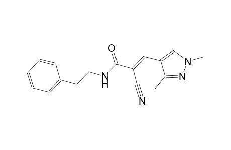 (2E)-2-cyano-3-(1,3-dimethyl-1H-pyrazol-4-yl)-N-(2-phenylethyl)-2-propenamide